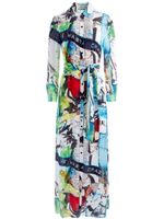 alice + olivia x Basquiat robe-chemise longue - Bleu - thumbnail