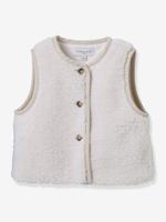 Mouwloze jas in sherpa voor baby CYRILLUS ecru