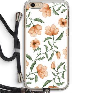 Peachy flowers: iPhone 6 PLUS / 6S PLUS Transparant Hoesje met koord