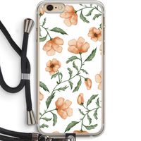 Peachy flowers: iPhone 6 PLUS / 6S PLUS Transparant Hoesje met koord