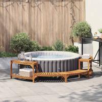 VidaXL Hottub omgeving half-rond bruin 272 x 120 x 55,5 cm