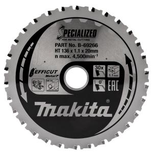 Makita Cirkelzaagblad voor Staal | Efficut | Ø 136mm Asgat 20mm 30T - B-69266
