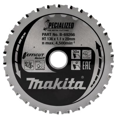 Makita Cirkelzaagblad voor Staal | Efficut | Ø 136mm Asgat 20mm 30T - B-69266