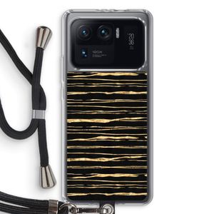 Gouden strepen: Xiaomi Mi 11 Ultra Transparant Hoesje met koord