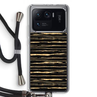 Gouden strepen: Xiaomi Mi 11 Ultra Transparant Hoesje met koord