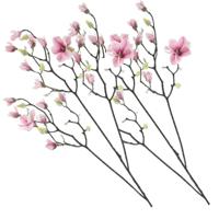 Kunstbloem Magnolia tak Osaka - 2x - 123 cm - roze - Kunst zijdebloemen
