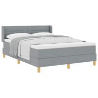 Boxspringbed met matras Lichtgrijs 200 x 160 cm Polyester