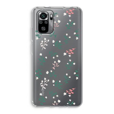 Small white flowers: Xiaomi Redmi Note 10S Transparant Hoesje