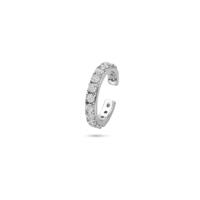 Gerhodineerd 925 zilveren ear cuff 14,5 mm met zirkonia - Oormanchet