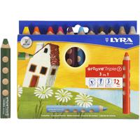 Lyra Groove triple1 kleurpotloden, l: 12 cm, vulling 10 mm, diverse kleuren, 12 stuk/ 1 doos