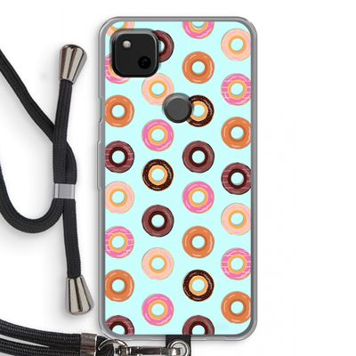 Donuts: Pixel 4a Transparant Hoesje met koord