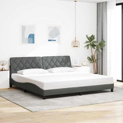 Bedframe zonder matras stof donkergrijs 200x200 cm
