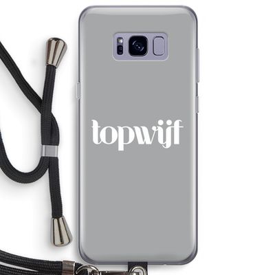 Topwijf Grijs Wit: Samsung Galaxy S8 Plus Transparant Hoesje met koord