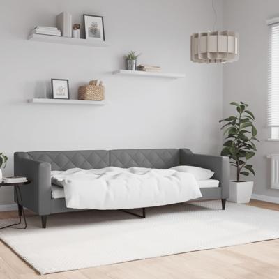 Slaapbank 80x200 cm stof donkergrijs