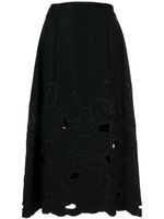 Elie Saab jupe mi-longue à découpes - Noir