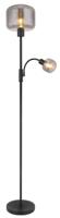Globo Zwarte vloerlampGiuseppe smoke glas - 15566S
