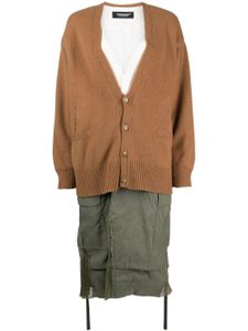Undercover manteau long à design superposé - Marron