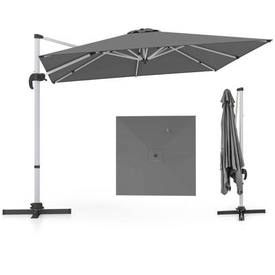 300 cm Grote Zweefparasol voor Buiten Vierkante Parasol met 360° Rotatie & Verstelbare Helling Terrasparasol voor Tuin Zwembad