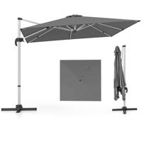 300 cm Grote Zweefparasol voor Buiten Vierkante Parasol met 360° Rotatie & Verstelbare Helling Terrasparasol voor Tuin Zwembad