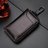 9105 taille opknoping grote capaciteit rits lederen sleutels houder tas multifunctionele portemonnee (koffie)