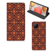 Samsung Galaxy A42 Hoesje met Magneet Batik Brown