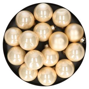 40x stuks glazen kerstballen champagne mix 6 cm glans en mat