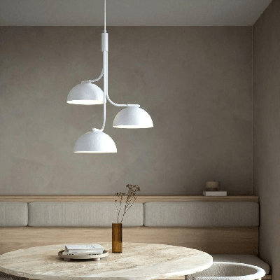 Witte Hanglamp losse kappen &apos;Tullio&apos; E14 DFTP 60 cm
