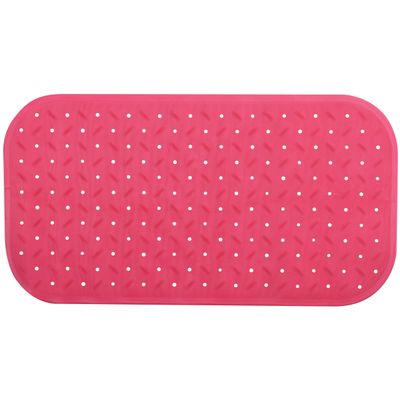Douche/bad anti-slip mat badkamer - rubber - fuchsia roze - 36 x 65 cm - rechthoek