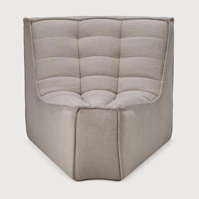 Ethnicraft Modulaire Bank 'N701' Eco, 45° Rond Hoekelement, kleur Ecru