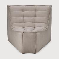 Ethnicraft Modulaire Bank 'N701' Eco, 45° Rond Hoekelement, kleur Ecru