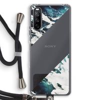 Golven: Sony Sony Xperia 10 III Transparant Hoesje met koord Golven: Sony Sony Xperia 10 III Transparant Hoesje met koord