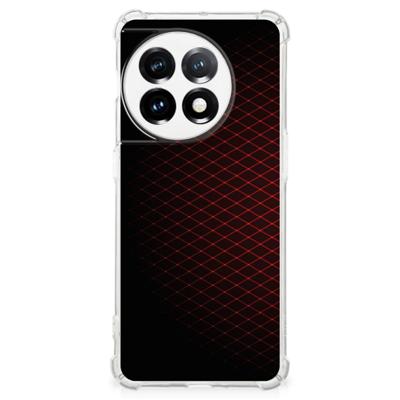OnePlus 11 Doorzichtige Silicone Hoesje Geruit Rood OnePlus 11 Doorzichtige Silicone Hoesje Geruit Rood