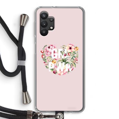 GRL PWR Flower: Samsung Galaxy A32 5G Transparant Hoesje met koord