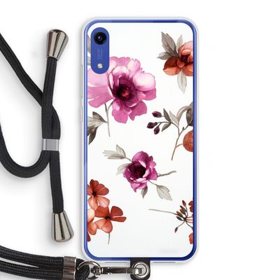 Geschilderde bloemen: Honor Play 8A Transparant Hoesje met koord
