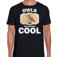T-shirt owls are serious cool zwart heren - uilen/ steenuil shirt 2XL  -