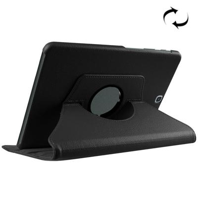 Samsung Galaxy Tab S2 9.7 / T815 horizontaal Litchi structuur PU leren Flip Hoesje met 360 graden draaiende houder (zwart)