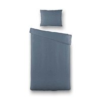 Dekbedovertrek Luna Embossed Dots - Eenpersoons (140x220 cm) - Blauw Microvezel - Dessin: Stippen - Luna Bedding - Dekbed-Discounter.nl