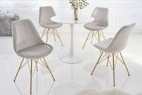 Design stoel SCANDINAVIA MEESTERSTUK champagne fluweel gouden poten - 42185