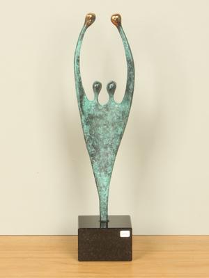 Bronzen sculptuur Gezin, 32 cm