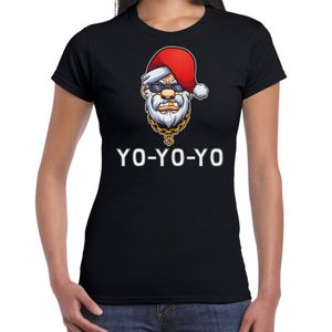 Gangster / rapper Santa fout Kerstshirt / outfit zwart voor dames