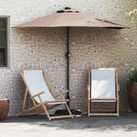 Tuinparasol met LED -striplichten Taupe 294 x 150 x 223 cm Stof