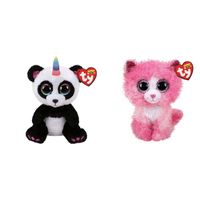 Ty - Knuffel - Beanie Boo's - Paris Panda & Reagan Cat