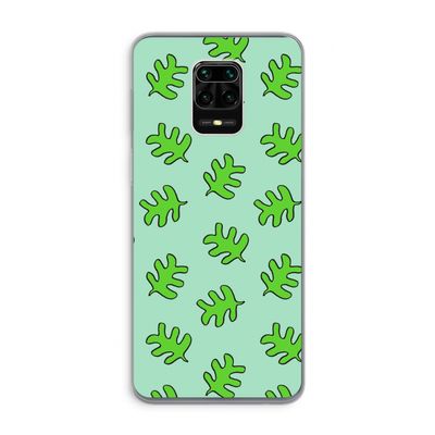 Groene blaadjes: Xiaomi Redmi Note 9 Pro Transparant Hoesje