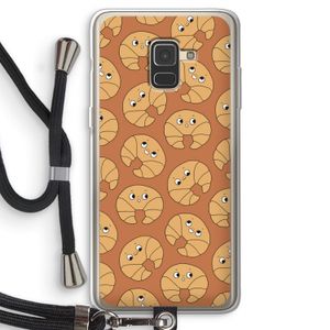Croissant: Samsung Galaxy A8 (2018) Transparant Hoesje met koord