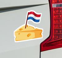 Kaasblok met nederlandse vlag feestdagen autosticker