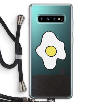 Spiegelei: Samsung Galaxy S10 Plus Transparant Hoesje met koord