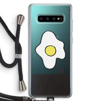 Spiegelei: Samsung Galaxy S10 Plus Transparant Hoesje met koord