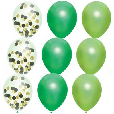 Haza Verjaardag ballonnen - 12x - groen kleurenmix - 30 cm - feestversiering