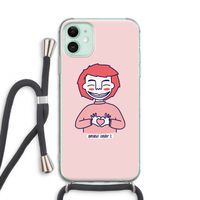 Hartje: iPhone 11 Transparant Hoesje met koord