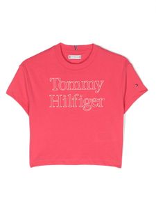 Tommy Hilfiger Junior t-shirt à logo brodé - Rose